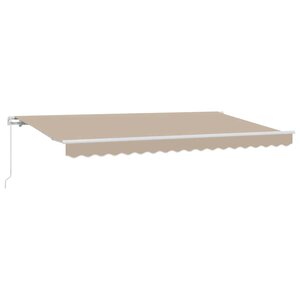 vidaXL Auvent Rétractable Beige 400 x 200 cm Polyester Aluminium