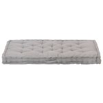 vidaXL Coussin de plancher de palette Coton 120x80x10 cm Gris