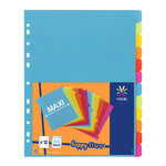 Lot de 12 intercalaires A4 maxi pour classeur maxi ou classeur à levier - Coloris Happy Fluo