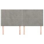 vidaXL Tête de lit Gris clair 160x5x118/128 cm Velours