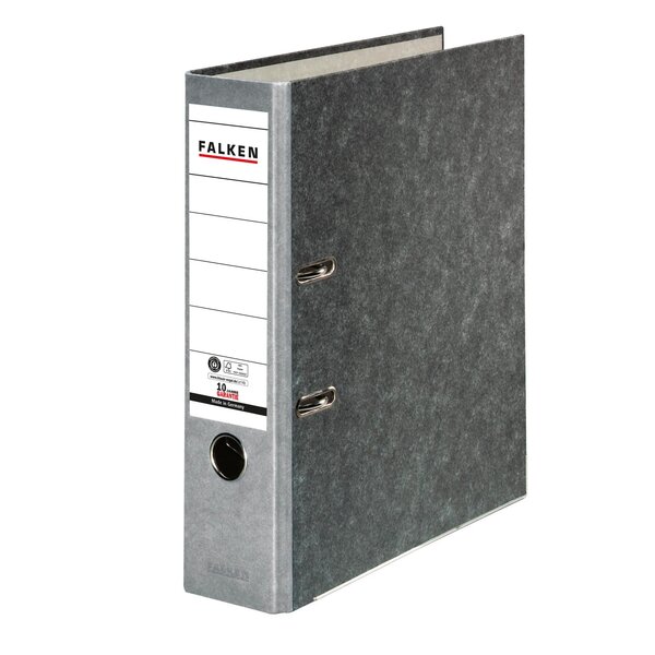 Classeur À Levier Papier Marbré A4 Recycling - Gris-dos Gris - X 20 - Falken