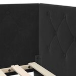 vidaXL Cadre de lit d'angle avec tête de lit Noir 90 x 200 cm Velours