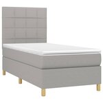 vidaXL Sommier à lattes de lit et matelas Gris clair 90x190 cm Tissu