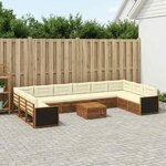 vidaXL Ensembles de canapés avec coussin 11 Pièces Bois d'Acacia Massif