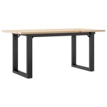 vidaXL Table basse cadre en O 100x50x45 cm bois de pin massif et fonte