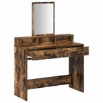vidaXL Table de Toilette avec tiroir Chêne fumé 100 x 41 x 140 cm