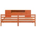 vidaXL Lit bibliothèque sans matelas cire marron 200x200 cm pin massif