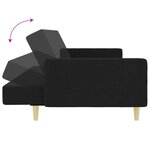 vidaXL Canapé-lit à 2 places avec repose-pied noir tissu