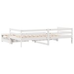 vidaXL Lit de jour et tiroirs sans matelas blanc 90x200 cm bois massif