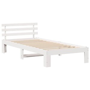 vidaXL Cadre de lit Blanc 100 x 200 cm Bois de pin massif