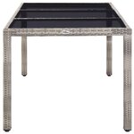 vidaXL Table de jardin Gris 190x90x75 cm Résine tressée