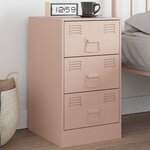 vidaXL Table de chevet rose 34 5x39x62 cm acier