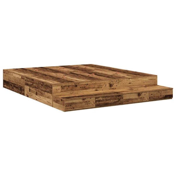 vidaXL Cadre de lit avec rangement Bois ancien 236.5 x 200 x 31.5 cm