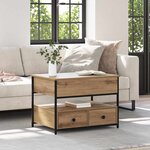 vidaXL Table basse Chêne artisanal 70 x 50 x 54.5 cm Bois d'ingénierie