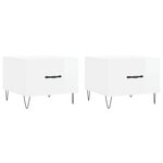 vidaXL Tables basses 2 Pièces blanc brillant 50x50x40cm bois d'ingénierie