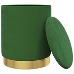 vidaXL Tabouret de rangement rond Vert Velours 31 x 37 cm