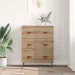 vidaXL Commode Chêne Artisanal 69 5 x 34 x 90 cm Bois d’ingénierie