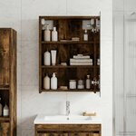 vidaXL Armoire Miroir de Salle de Bain Chêne fumé 43 x 16 x 62.5 cm