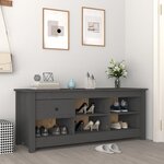 vidaXL Armoire à chaussures Gris 110x38x45 5 cm Bois de pin massif