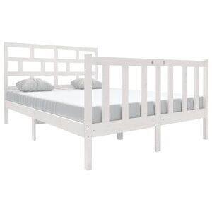 vidaXL Cadre de lit sans matelas blanc bois massif 140x190 cm