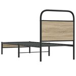 vidaXL Cadre de lit sans matelas chêne fumé 75x190cm bois d'ingénierie