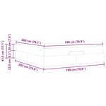 vidaXL Cadre de lit Gris clair 180 x 200 cm Velours