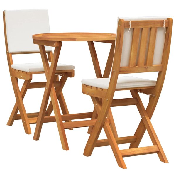 vidaXL Ensemble bistrot 3 Pièces Marron Bois d'acacia massif