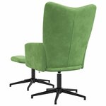 vidaXL Chaise de relaxation avec tabouret Vert clair Velours