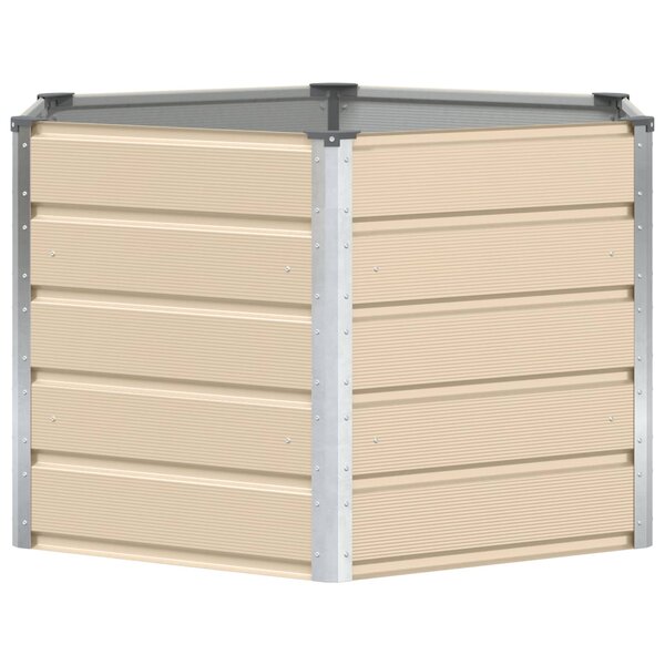 vidaXL Jardinière Ivoire 129 x 129 x 75 cm Acier