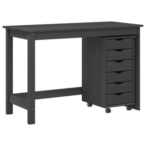 vidaXL Ensemble bureau et cabinet roulant MOSS 2 Pièces Gris