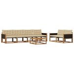 vidaXL Ensemble de canapés d'extérieur 7 Pièces Naturel et Beige