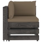Vidaxl salon de jardin 9 pièces avec coussins bois imprégné de gris