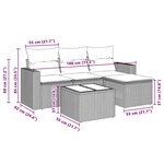 vidaXL Salon de jardin 5 Pièces avec coussins gris clair résine tressée