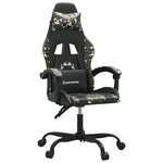 vidaXL Chaise de jeu Noir et camouflage Similicuir