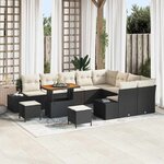 vidaXL Ensemble de canapé de jardin 12 Pièces Noir Poly rotin