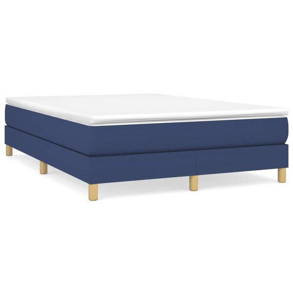 vidaXL Cadre de lit bleu 140x200 cm tissu