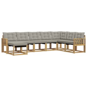 vidaXL Ensemble de canapés d'extérieur 8 pc Blanc et gris clair
