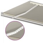 vidaXL Auvent manuel rétractable avec LED 6x3 5 m Crème