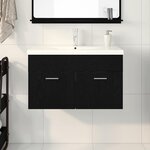 vidaXL Cabinet de salle de bain Chêne noir 80 x 38 5 x 46 cm