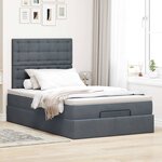 vidaXL Cadre de lit ottoman avec matelas gris foncé 120x190 cm velours