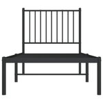 vidaXL Cadre de lit métal avec tête de lit noir 75x190 cm