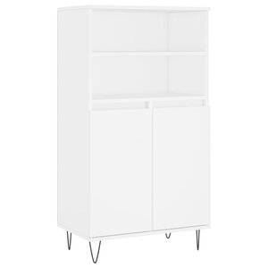 vidaXL Buffet haut Blanc 60x36x110 cm Bois d'ingénierie