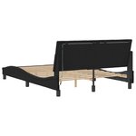 vidaXL Cadre de lit avec LED sans matelas Hanko noir 120x200 cm velours