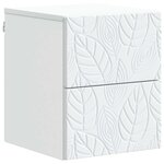 vidaXL Cabinet de chevet mural Blanc 34 5 x 33 x 40 cm