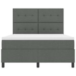 vidaXL Lit à ressort avec matelas gris foncé 160x200 cm en tissu