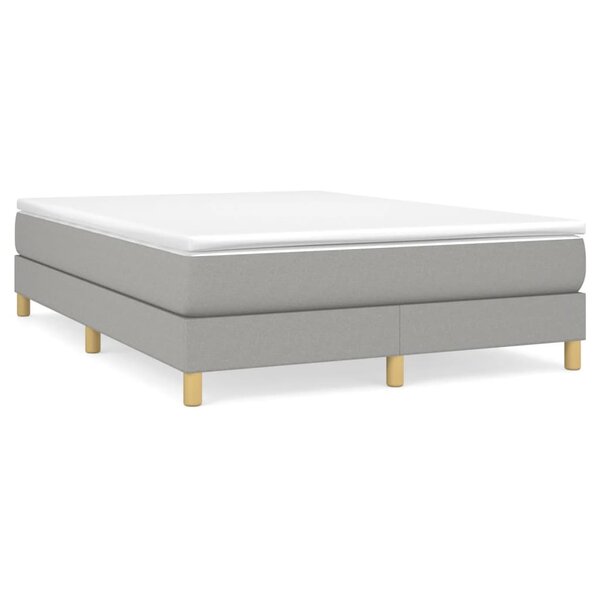 vidaXL Cadre de lit gris clair 140x200 cm tissu
