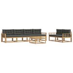 vidaXL Ensemble de canapés d'extérieur 6 pc Blanc et anthracite