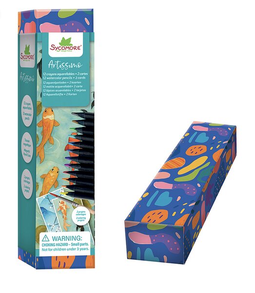 Artissimo - 12 crayons aquarellables et 2 cartes