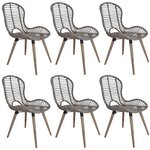 vidaXL Chaises à manger lot de 6 marron rotin naturel
