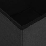 vidaXL Tabourets de rangement pliables lot de 2 noir Faux lin